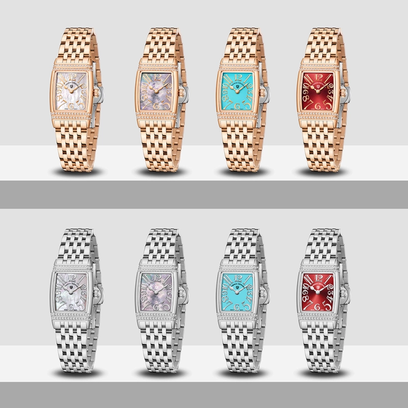 PAGANI DESIGN Luxury Women's Watches Stainless Steel Quartz Wrist Watches for Women PD1737L Gold Dress Wristwatches
