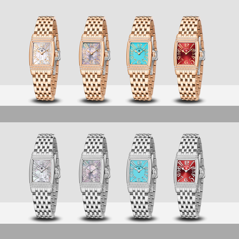 PAGANI DESIGN Luxury Women's Watches Stainless Steel Quartz Wrist Watches for Women PD1737L Gold Dress Wristwatches