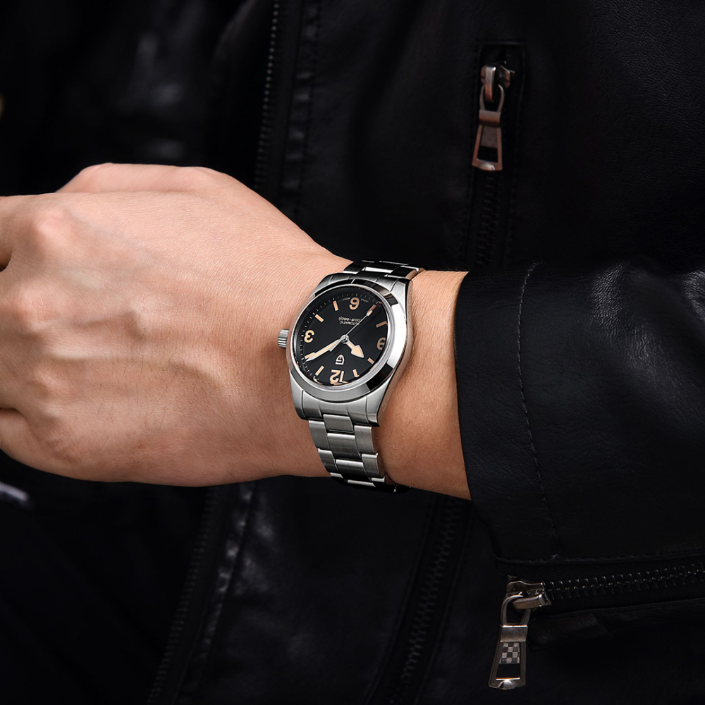 PAGANI DESIGN Men's Automatic Watches 36mm Stainless Steel Mechanical Watches NH35 Sapphire AR Coating 20Bar Waterproof