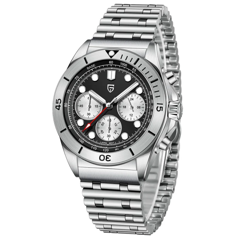 PAGANI DESIGN PD-1705V2 Men's Quartz Watches Stainless Steel Waterproof 42mm Chronograph Sport Wrist Watch for Men