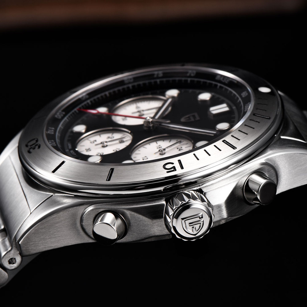 PAGANI DESIGN PD1705V2 Men's Quartz Watches Stainless Steel Waterproof 42mm Chronograph Sport Wrist Watch for Men