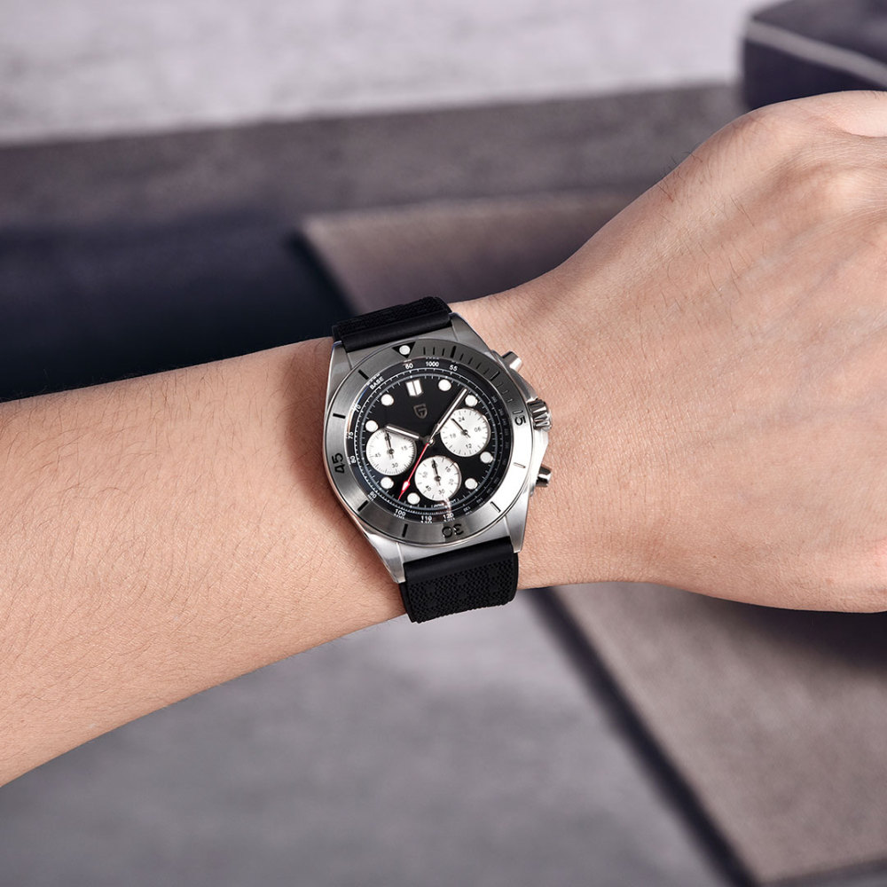 PAGANI DESIGN PD1705V2 Men's Quartz Watches Stainless Steel Waterproof 42mm Chronograph Sport Wrist Watch for Men