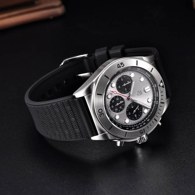 PAGANI DESIGN PD1705V2 Men's Quartz Watches Stainless Steel Waterproof 42mm Chronograph Sport Wrist Watch for Men