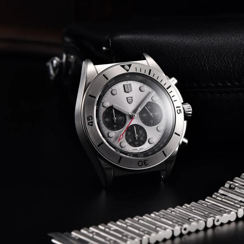 PAGANI DESIGN PD1705V2 Men's Quartz Watches Stainless Steel Waterproof 42mm Chronograph Sport Wrist Watch for Men