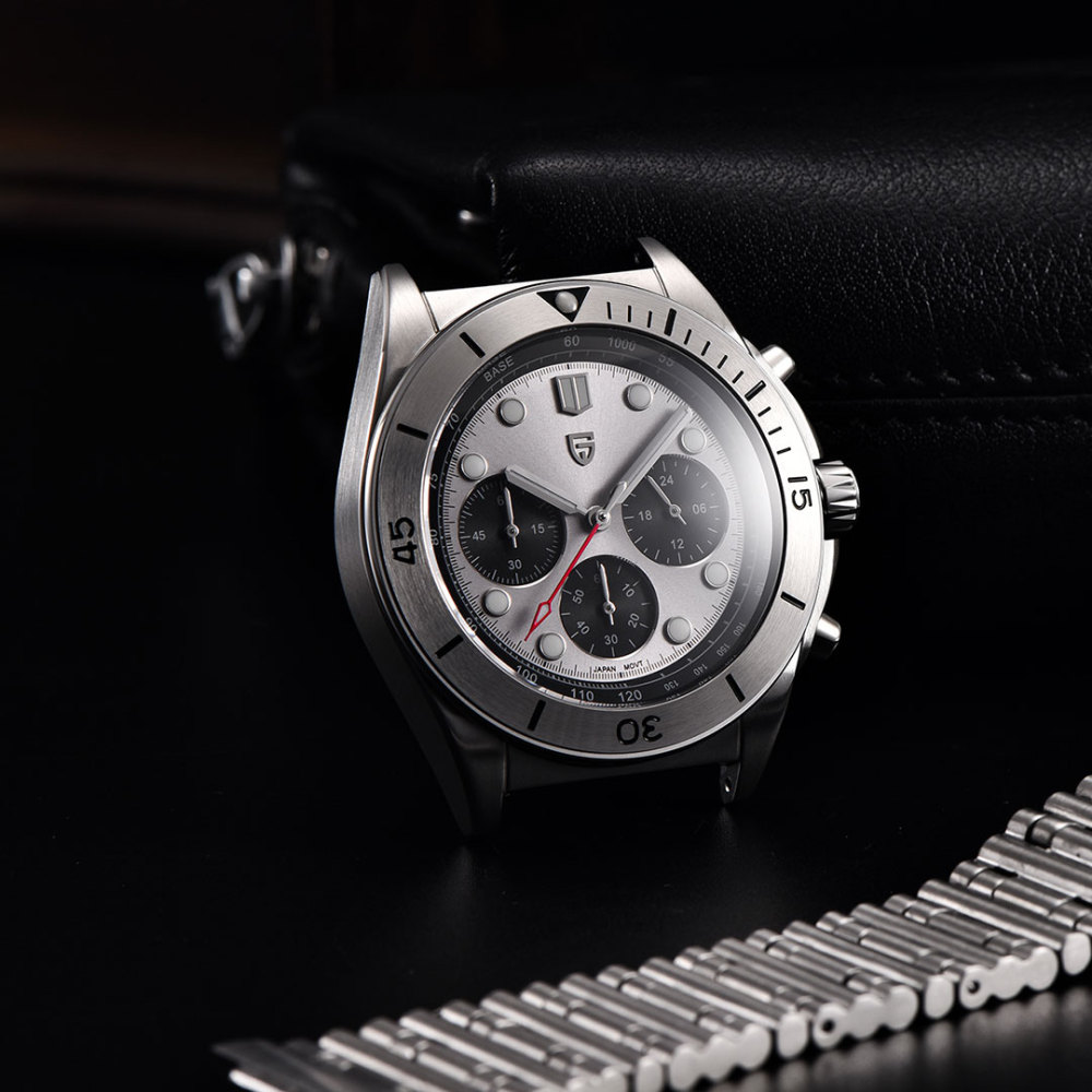 PAGANI DESIGN PD1705V2 Men's Quartz Watches Stainless Steel Waterproof 42mm Chronograph Sport Wrist Watch for Men