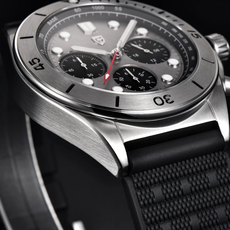 PAGANI DESIGN PD-1705V2 Men's Quartz Watches Stainless Steel Waterproof 42mm Chronograph Sport Wrist Watch for Men