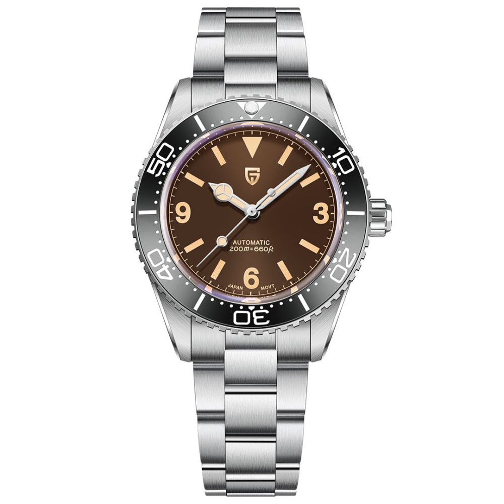 PAGANI DESIGN PD-1755 Men's Automatic Watches 40mm Vintage Stainless Steel Waterproof Mechanical Wrist Watches for Men NH35, Sapphire Dial Glass with AR Coating