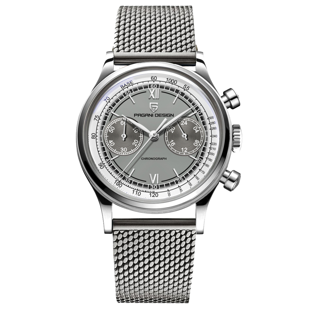 PAGANI DESIGN PD1739, Men's Quartz Watches 40mm Luxury Chronograph Stainless Steel Business Wristwatch for Men Leather Watchband