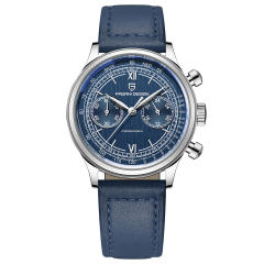 Silver blue leather band PD1739