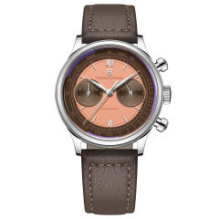 Silver brown leather band PD1739