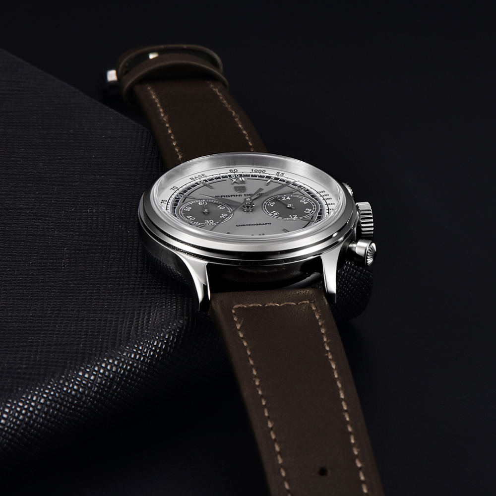 PAGANI DESIGN PD1739, Men's Quartz Watches 40mm Luxury Chronograph Stainless Steel Business Wristwatch for Men Leather Watchband