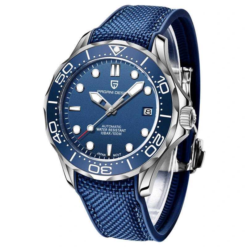 PAGANI DESIGN PD-1667 Men's Automatic Watches with Rubber Strap Sports Stainless Steel Wristwatches NH35A Movement Waterproof Wrist Watch for Men