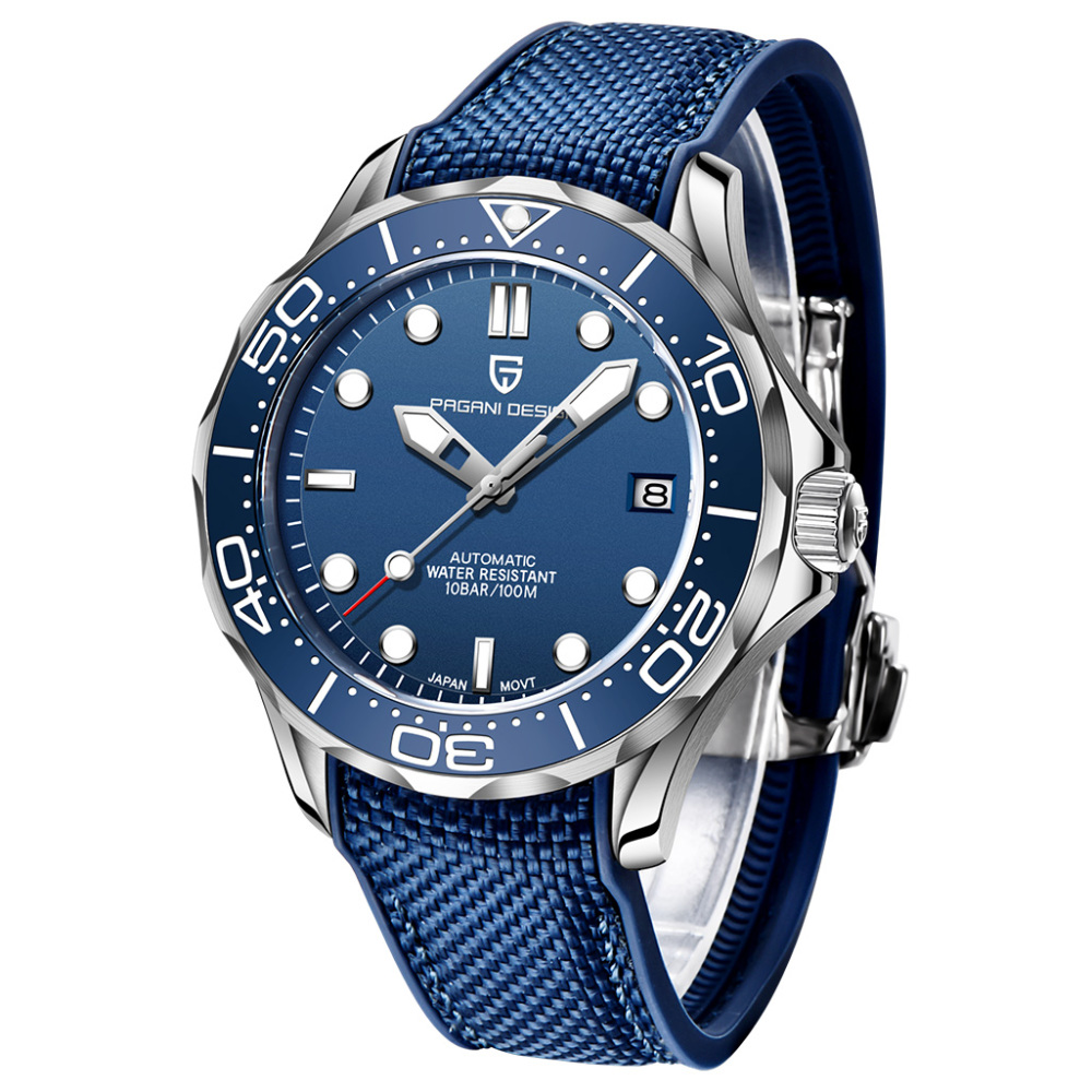 PAGANI DESIGN PD-1667 Men's Automatic Watches with Rubber Strap Sports Stainless Steel Wristwatches NH35A Movement Waterproof Wrist Watch for Men