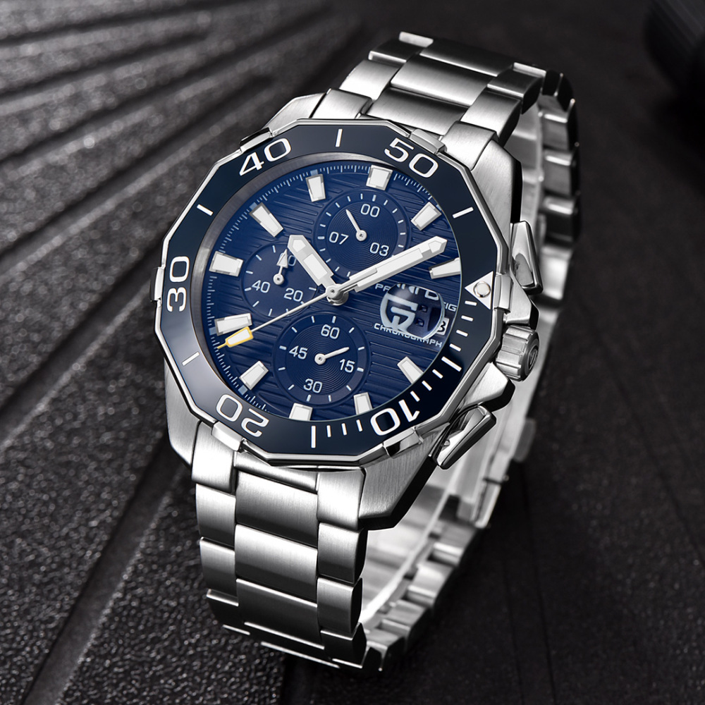 PAGANI DESIGN PD-1617 Men's Automatic Watches Mechanical Sports Wrist Watch ST6 Movement Full Stainless Steel Strap Waterproof Hardlex Dial Glass