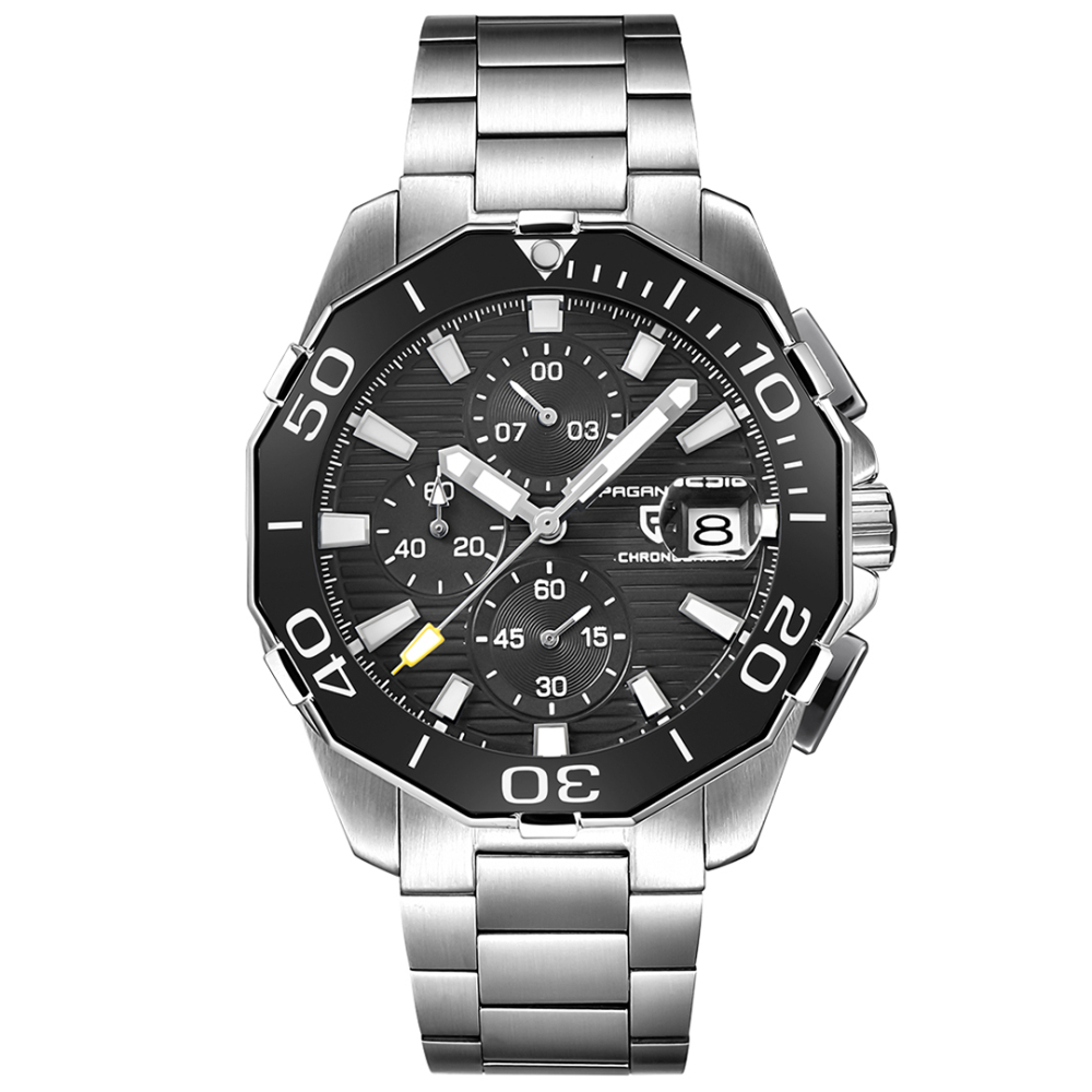 PAGANI DESIGN PD-1617 Men's Automatic Watches Mechanical Sports Wrist Watch ST6 Movement Full Stainless Steel Strap Waterproof Hardlex Dial Glass