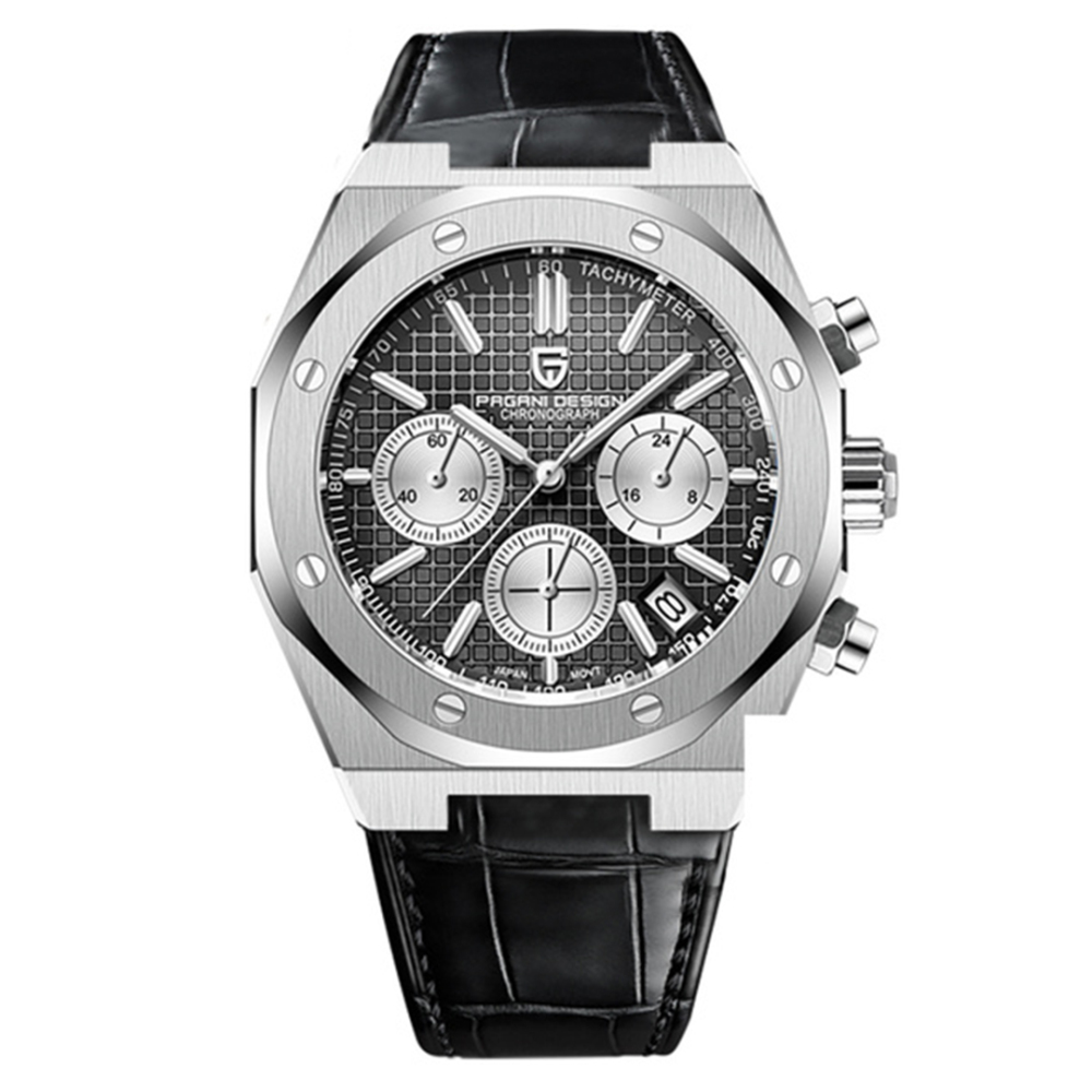 PAGANI DESIGN PD-1707 Men's Sports Quartz Watches New Chronograph Wrist Watch for Men Sapphire Stainless Steel Leather Watchband Waterproof Business Dress Wristwatch