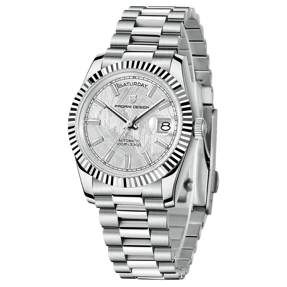 PAGANI DESIGN Men's Automatic Watches, PD1752 Mechanical Stainless Steel Luxury 36mm Wrist Watch for Men 100M Waterproof AR Coating