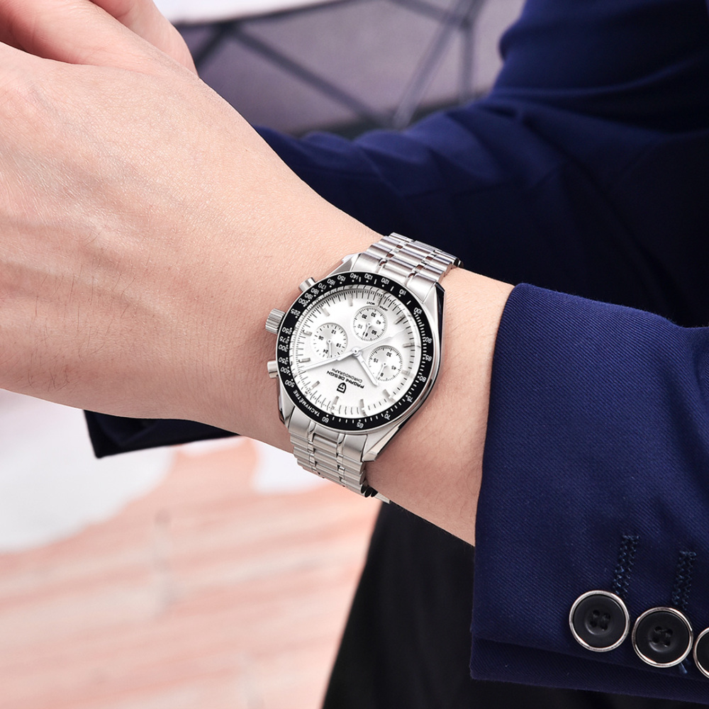 PAGANI DESIGN PD-1701 Men's Quartz Watches 40mm New Release full Stainless Steel Waterproof Sports Chronograph Wrist Watch for Men Sapphire Dial Glass