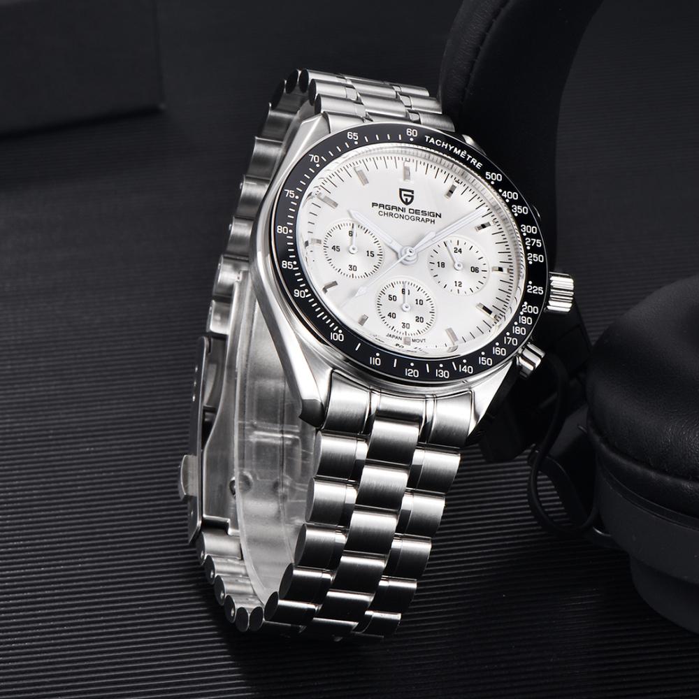 PAGANI DESIGN PD-1701 Men's Quartz Watches 40mm New Release full Stainless Steel Waterproof Sports Chronograph Wrist Watch for Men Sapphire Dial Glass