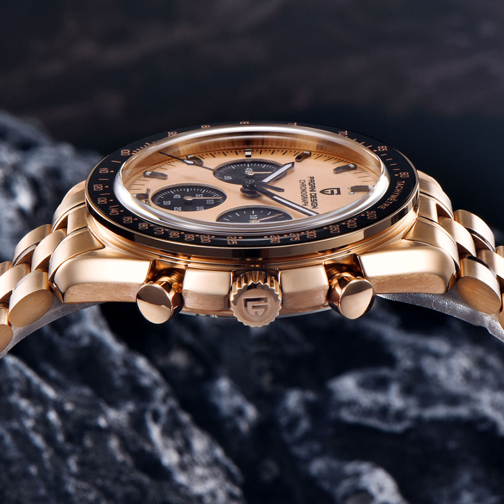 PAGANI DESIGN PD-1701 Men's Quartz Watches 40mm New Release full Stainless Steel Waterproof Sports Chronograph Wrist Watch for Men Sapphire Dial Glass