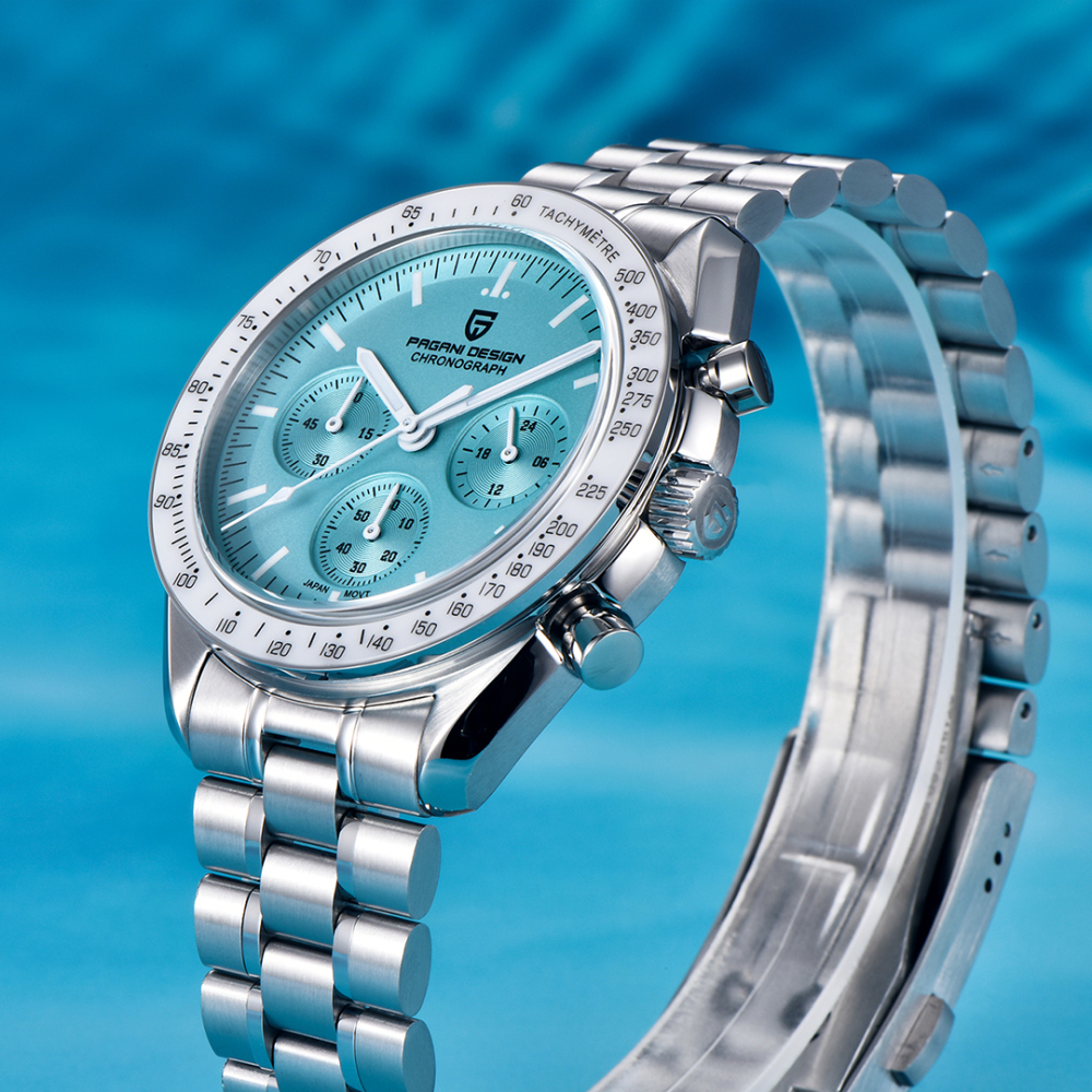 PAGANI DESIGN PD-1701 Men's Quartz Watches 40mm New Release full Stainless Steel Waterproof Sports Chronograph Wrist Watch for Men Sapphire Dial Glass