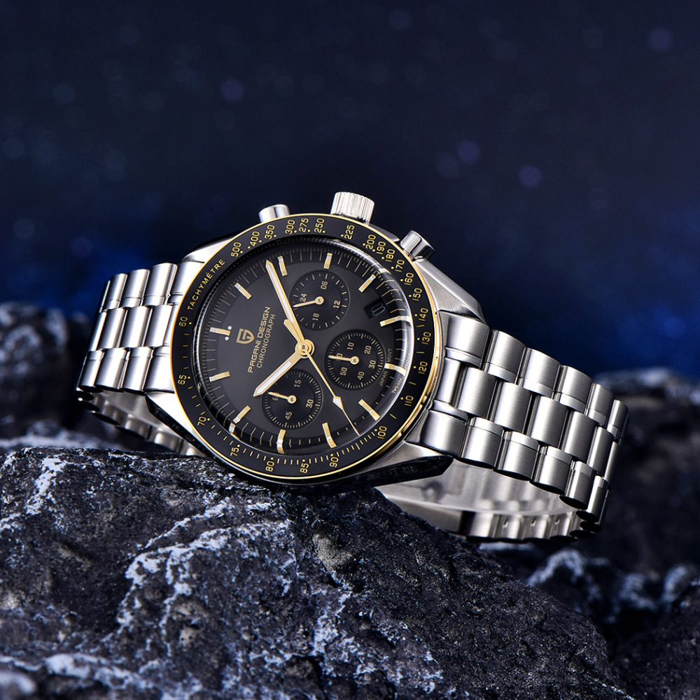 PAGANI DESIGN PD-1701 Men's Quartz Watches 40mm New Release full Stainless Steel Waterproof Sports Chronograph Wrist Watch for Men Sapphire Dial Glass