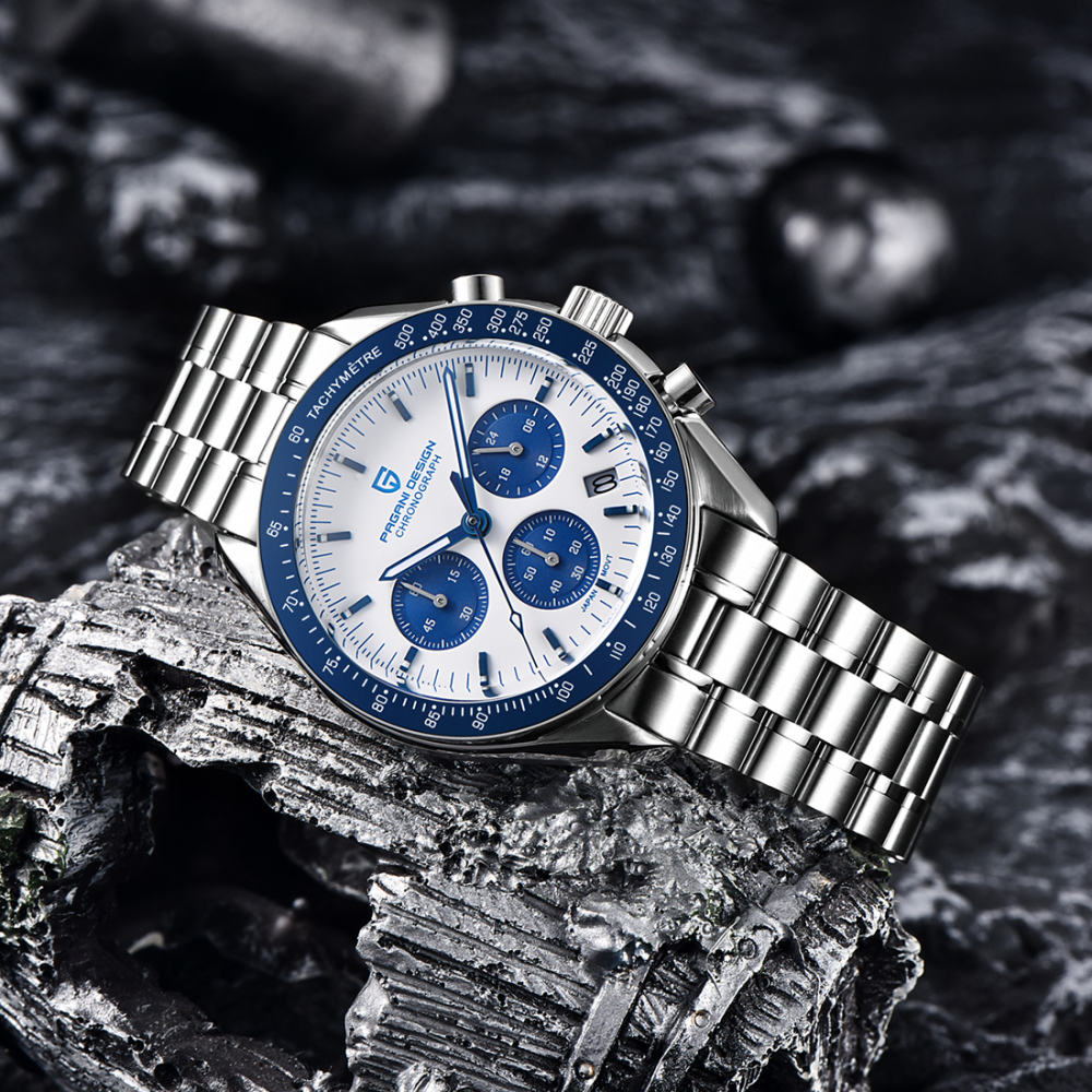 PAGANI DESIGN PD-1701 Men's Quartz Watches 40mm New Release full Stainless Steel Waterproof Sports Chronograph Wrist Watch for Men Sapphire Dial Glass