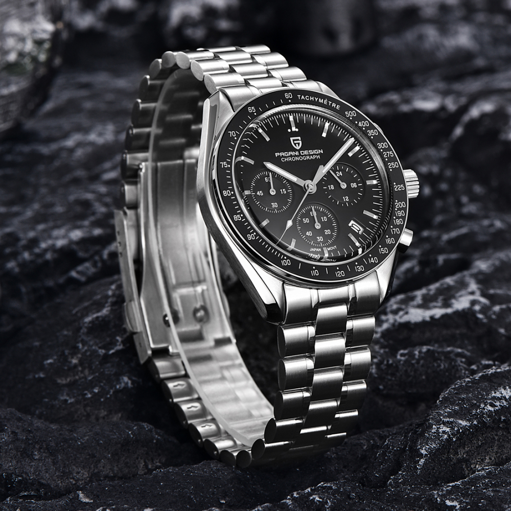 PAGANI DESIGN Men's Quartz Watches New Release Speedmaster Homage Stainless Steel Waterproof Sports Chronograph Wrist Watch for Men