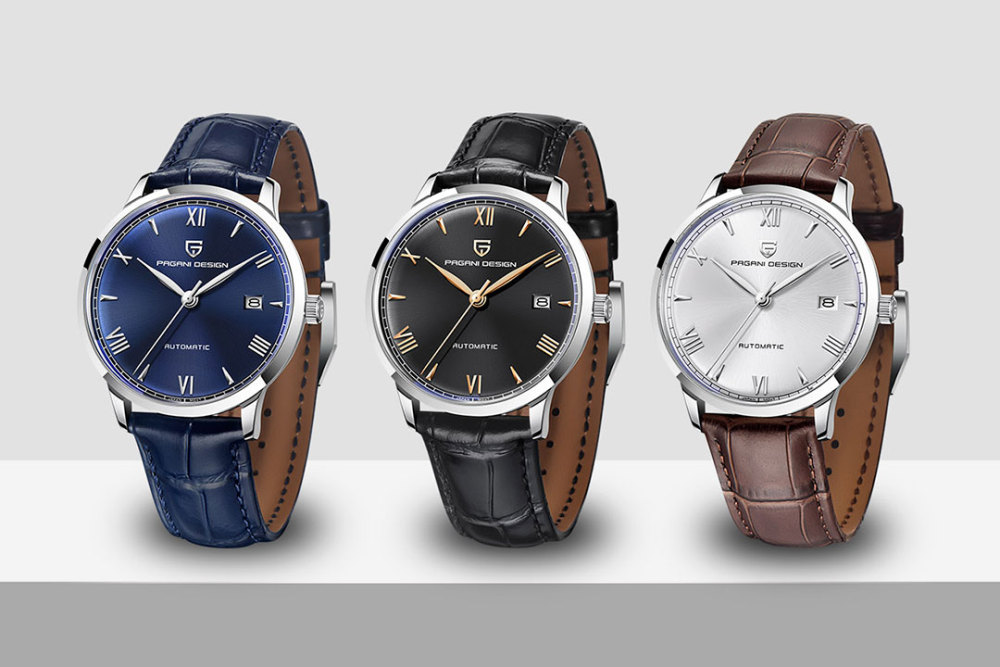 PAGANI DESIGN PD1759 Business Men's Automatic Watches 40mm Leather Watchband Causal Mechanical Wrist Watch for Men Synthetic Sapphire Dial Glass