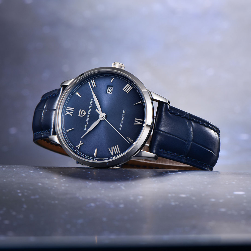 PAGANI DESIGN PD-1759 Business Men's Automatic Watches 40mm Leather Watchband Causal Mechanical Wrist Watch for Men Synthetic Sapphire Dial Glass