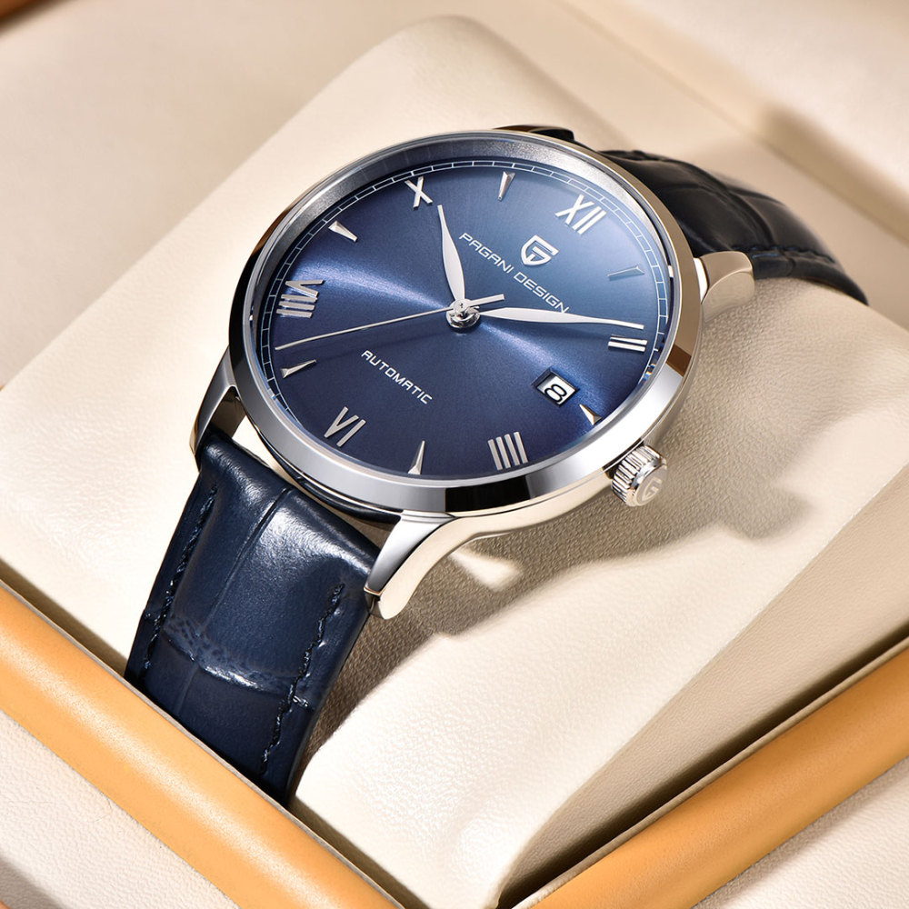 PAGANI DESIGN PD-1759 Business Men's Automatic Watches 40mm Leather Watchband Causal Mechanical Wrist Watch for Men Synthetic Sapphire Dial Glass