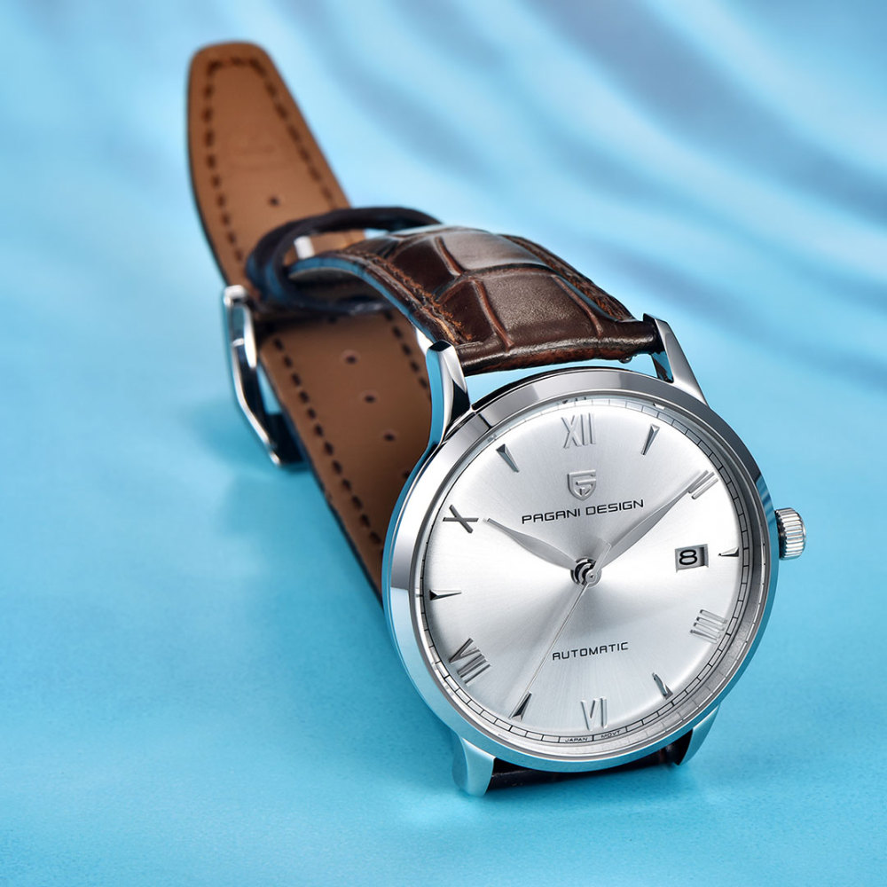 PAGANI DESIGN PD-1759 Business Men's Automatic Watches 40mm Leather Watchband Causal Mechanical Wrist Watch for Men Synthetic Sapphire Dial Glass