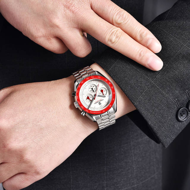 PAGANI DESIGN Men's Quartz Watches New Release Speedmaster Homage Stainless Steel Waterproof Sports Chronograph Wrist Watch for Men