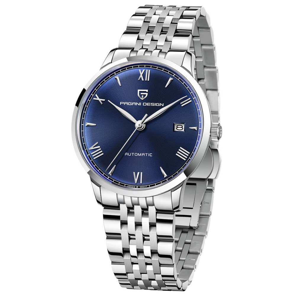 PAGANI DESIGN PD-1759 Business Men's Automatic Watches 40mm Leather Watchband Causal Mechanical Wrist Watch for Men Synthetic Sapphire Dial Glass