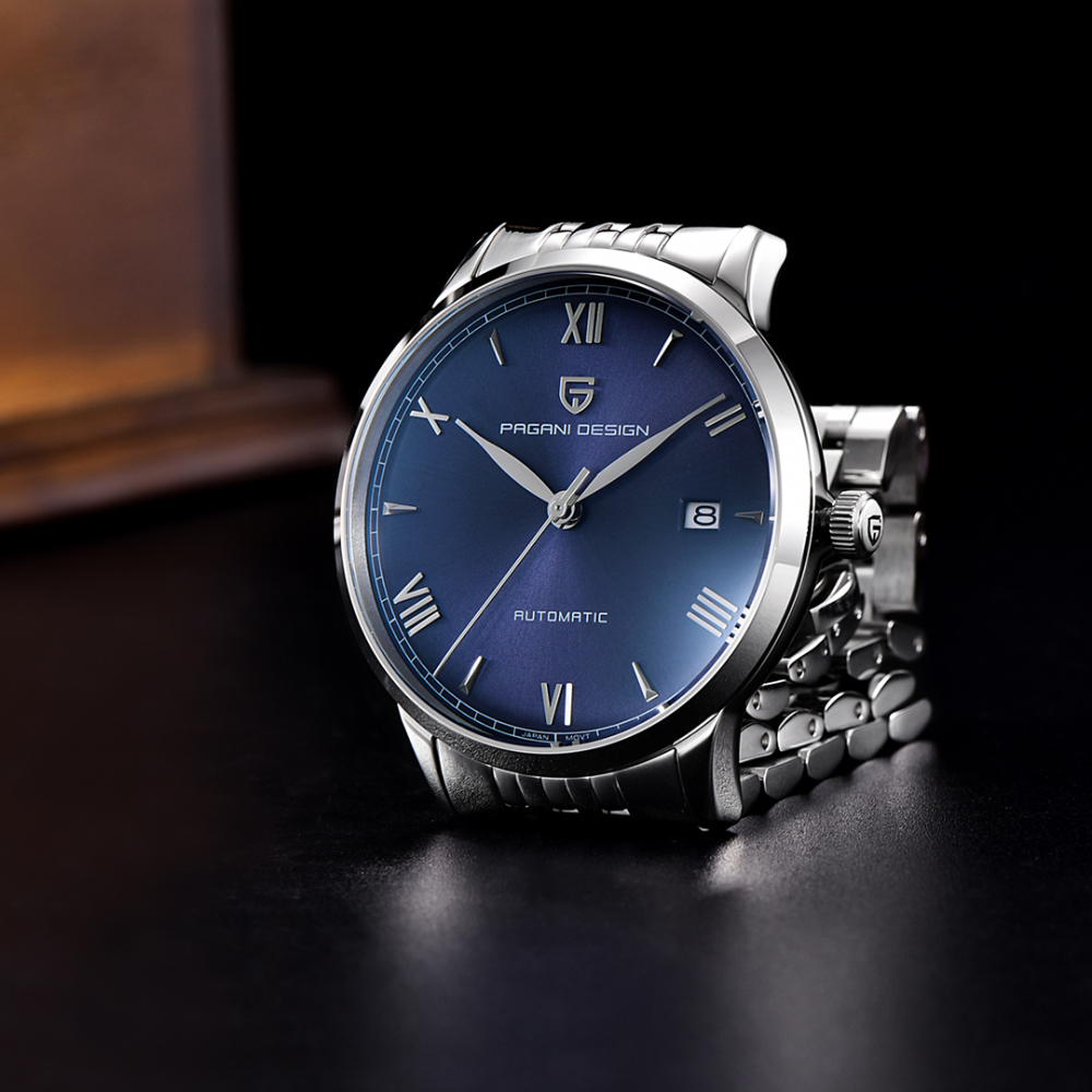 PAGANI DESIGN PD-1759 Business Men's Automatic Watches 40mm Leather Watchband Causal Mechanical Wrist Watch for Men Synthetic Sapphire Dial Glass