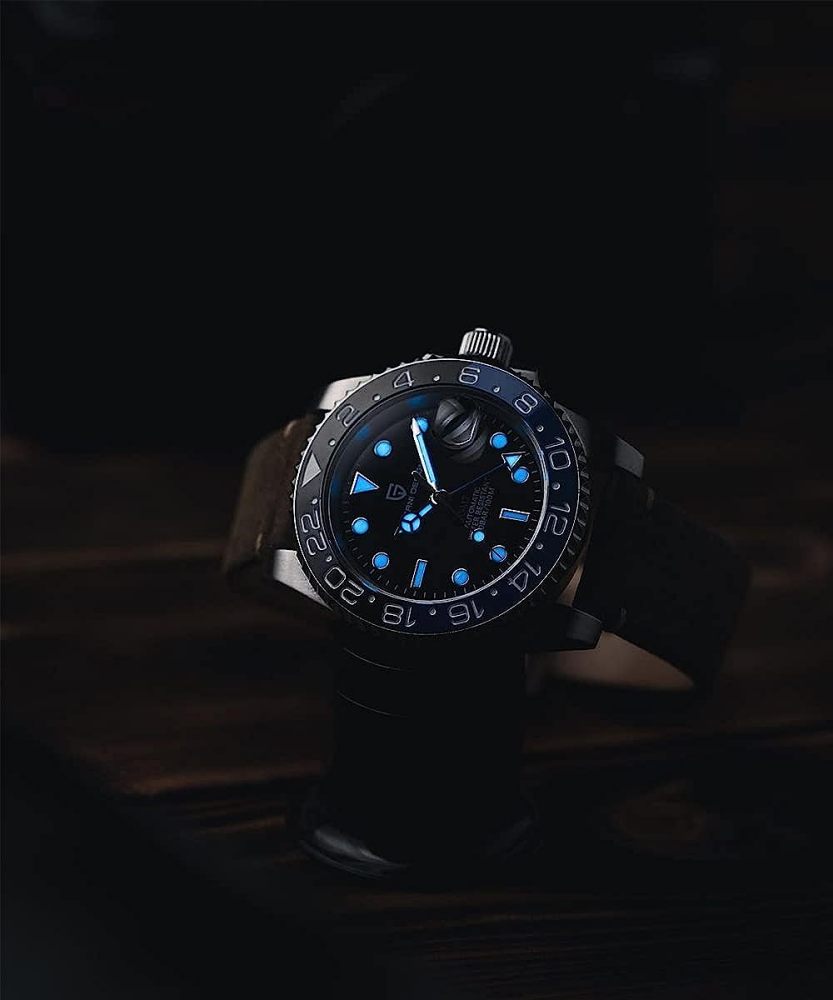 PAGANI DESIGN PD-1662 Men's Watches Automatic GMT Mechanical Stainless Steel Waterproof Wrist Watch for Men Jubilee Bracelet Sapphire Glass