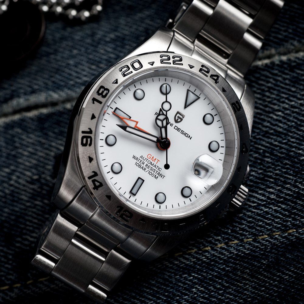 PAGANI DESIGN PD1762 Men's Automatic Watches 40mm Stainless Steel 200M Waterproof Wrist Watches with NH34 GMT Mechanical Movement