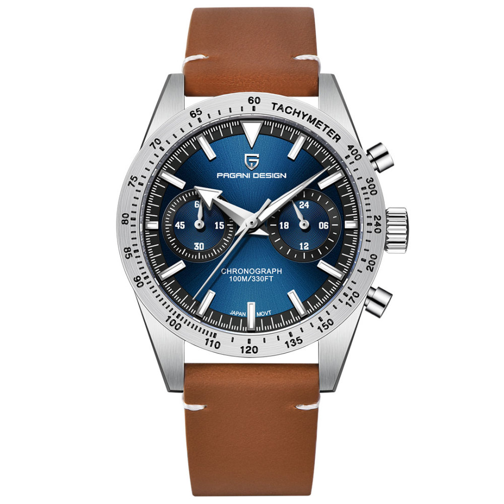PAGANI DESIGN PD-1766 Men's Chronograph Quartz Watches 40mm Stainless Steel Waterproof Sports Wrist Watch for Men