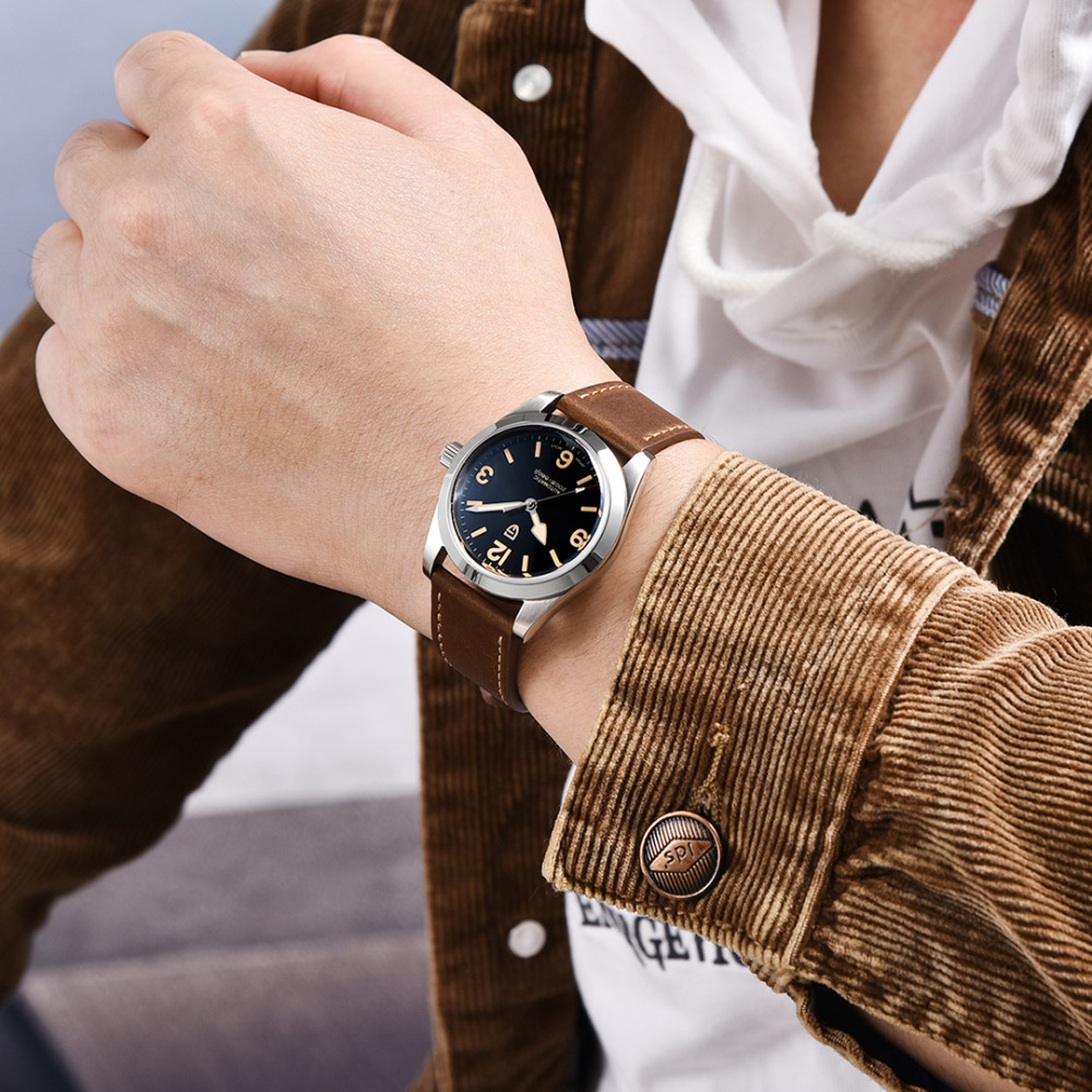 PAGANI DESIGN Men's Automatic Watches 36mm Stainless Steel Mechanical Watches NH35 Sapphire AR Coating 20Bar Waterproof