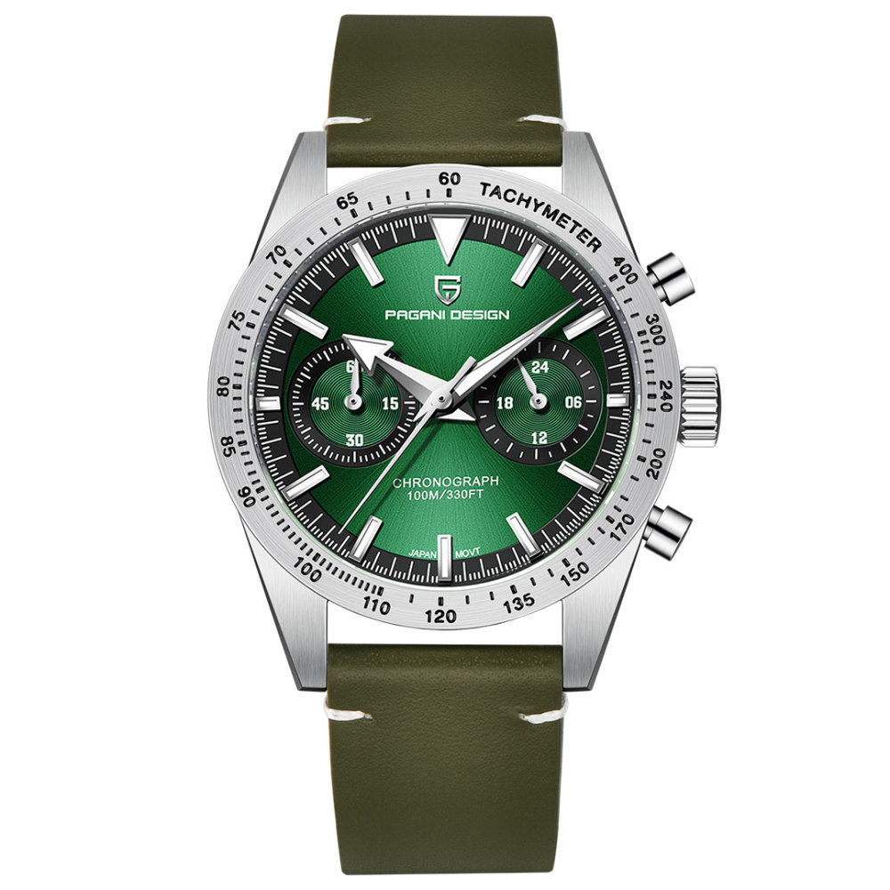PAGANI DESIGN PD-1766 Men's Chronograph Quartz Watches 40mm Stainless Steel Waterproof Sports Wrist Watch for Men