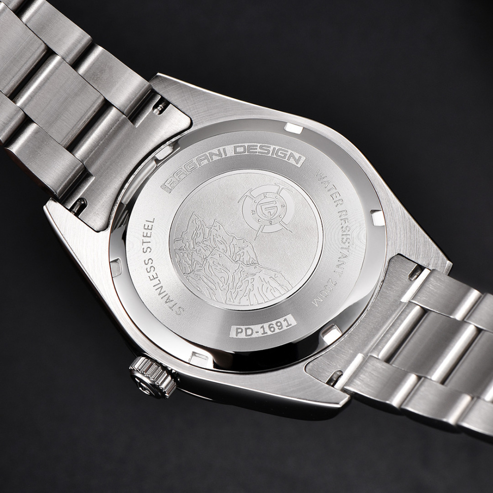PAGANI DESIGN New Men's Automatic Watches 40mm full Stainless Steel Waterproof Mechanical Wrist Watch for Men PD1691