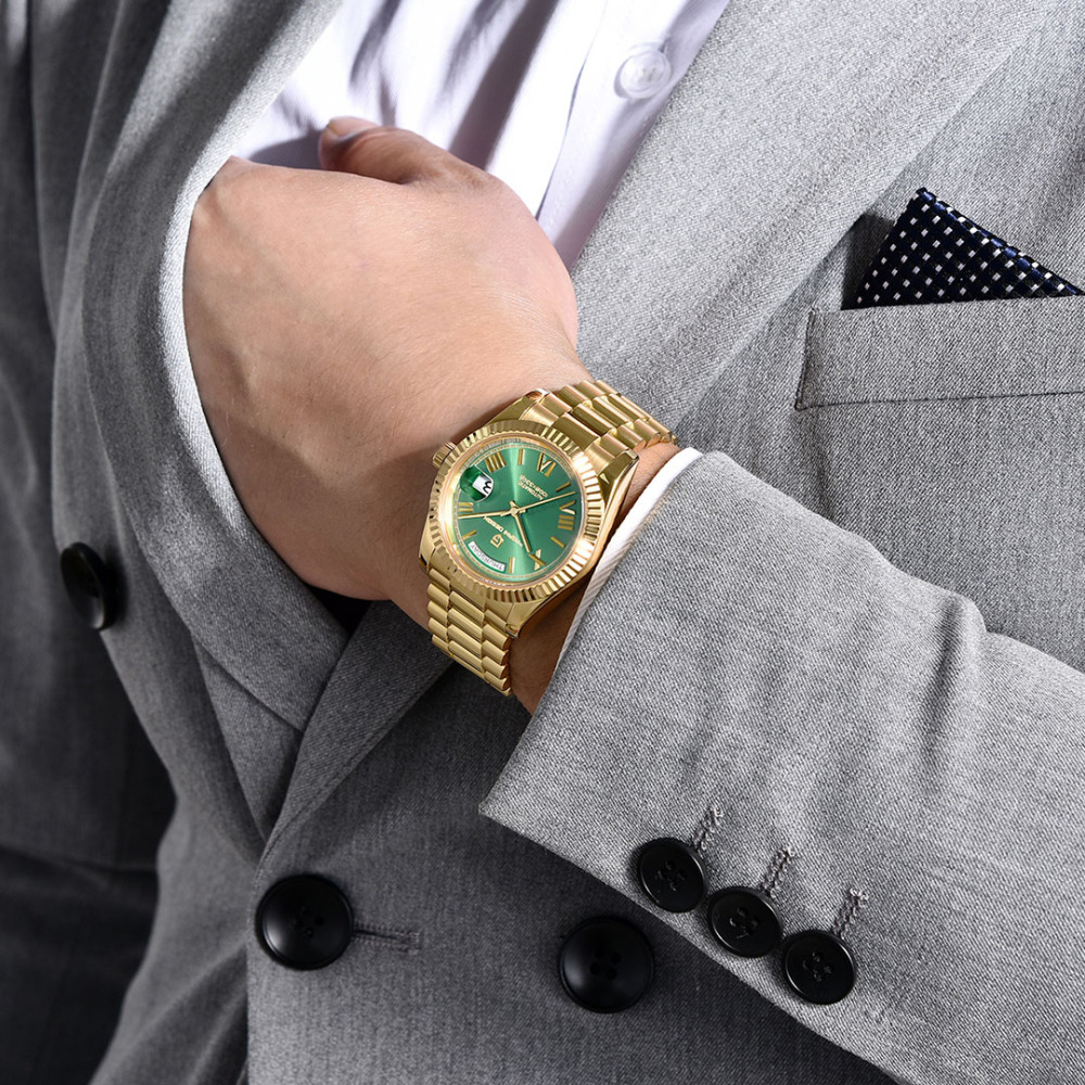 PAGANI DESIGN Men's Automatic Watches, PD-1752 Mechanical Stainless Steel Luxury 36mm Wrist Watch for Men 100M Waterproof AR Coating