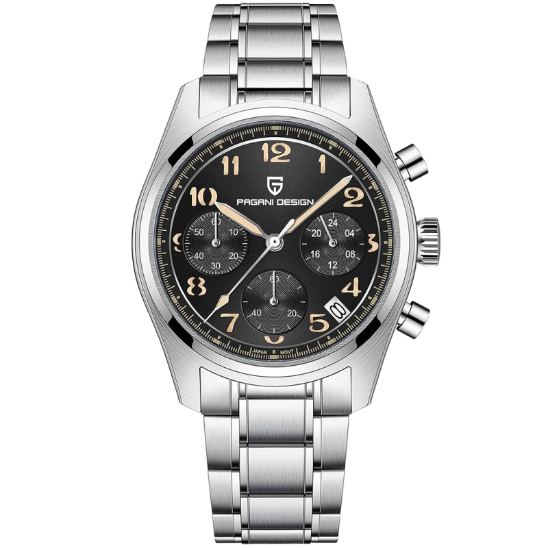 PAGANI DESIGN PD-1773 Men's Chronograph Quartz Watches 38MM Stainless Steel Elegant Sports Wristwatch VK63 Movet AR Sapphire Glass