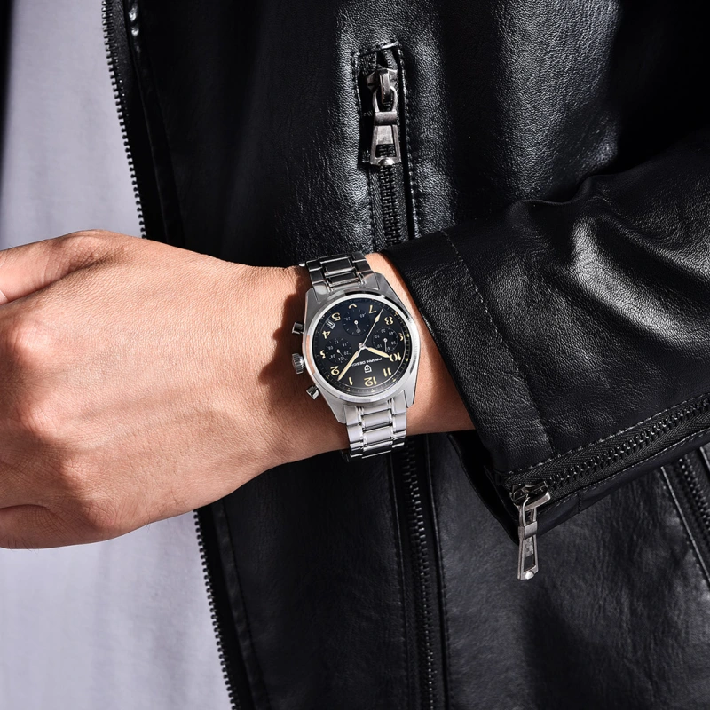 PAGANI DESIGN PD-1773 Men's Chronograph Quartz Watches 38MM Stainless Steel Elegant Sports Wristwatch VK63 Movet AR Sapphire Glass