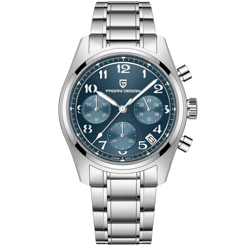 PAGANI DESIGN PD-1773 Men's Chronograph Quartz Watches 38MM Stainless Steel Elegant Sports Wristwatch VK63 Movet AR Sapphire Glass