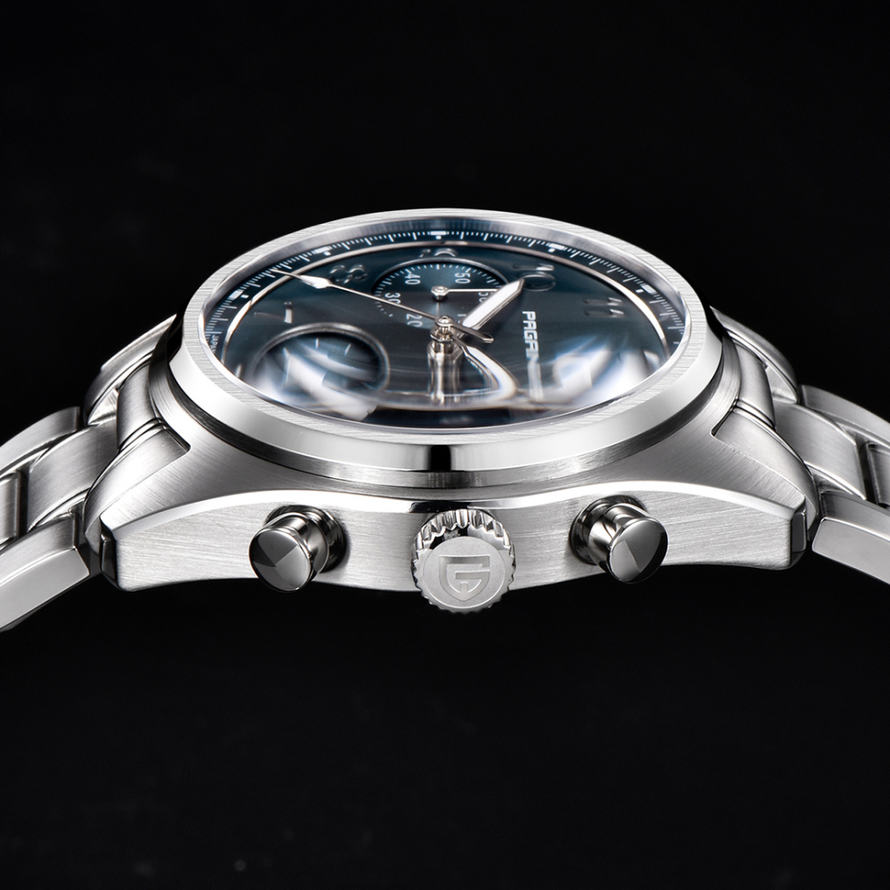 PAGANI DESIGN PD-1773 Men's Chronograph Quartz Watches 38MM Stainless Steel Elegant Sports Wristwatch VK63 Movet AR Sapphire Glass