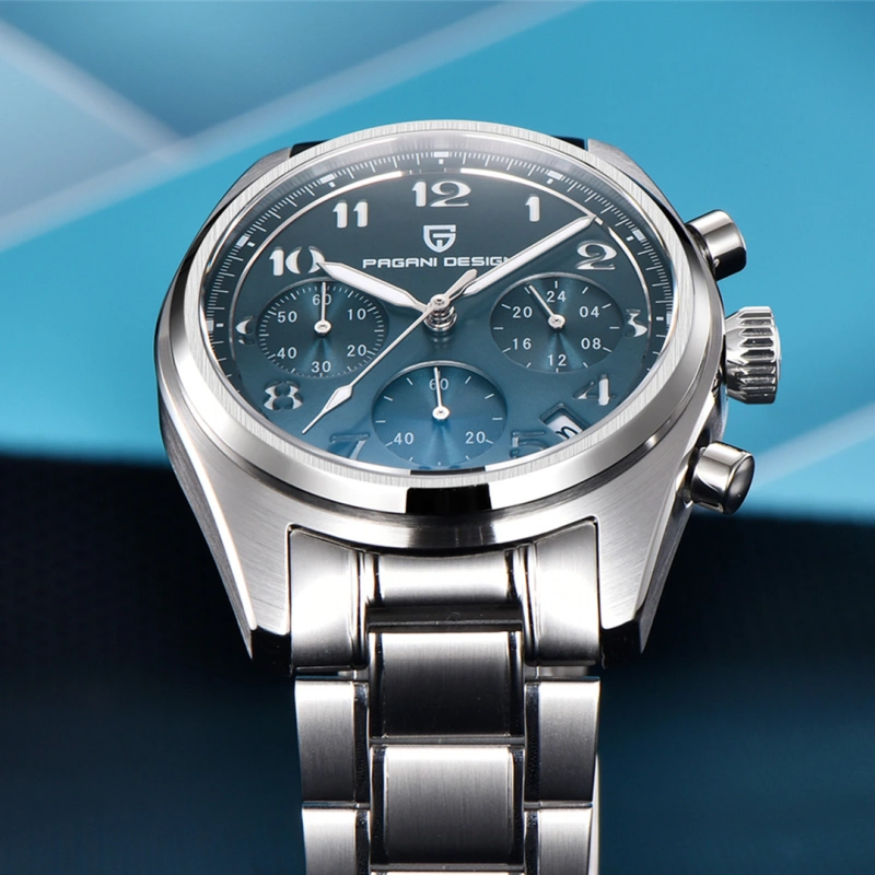 PAGANI DESIGN PD-1773 Men's Chronograph Quartz Watches 38MM Stainless Steel Elegant Sports Wristwatch VK63 Movet AR Sapphire Glass
