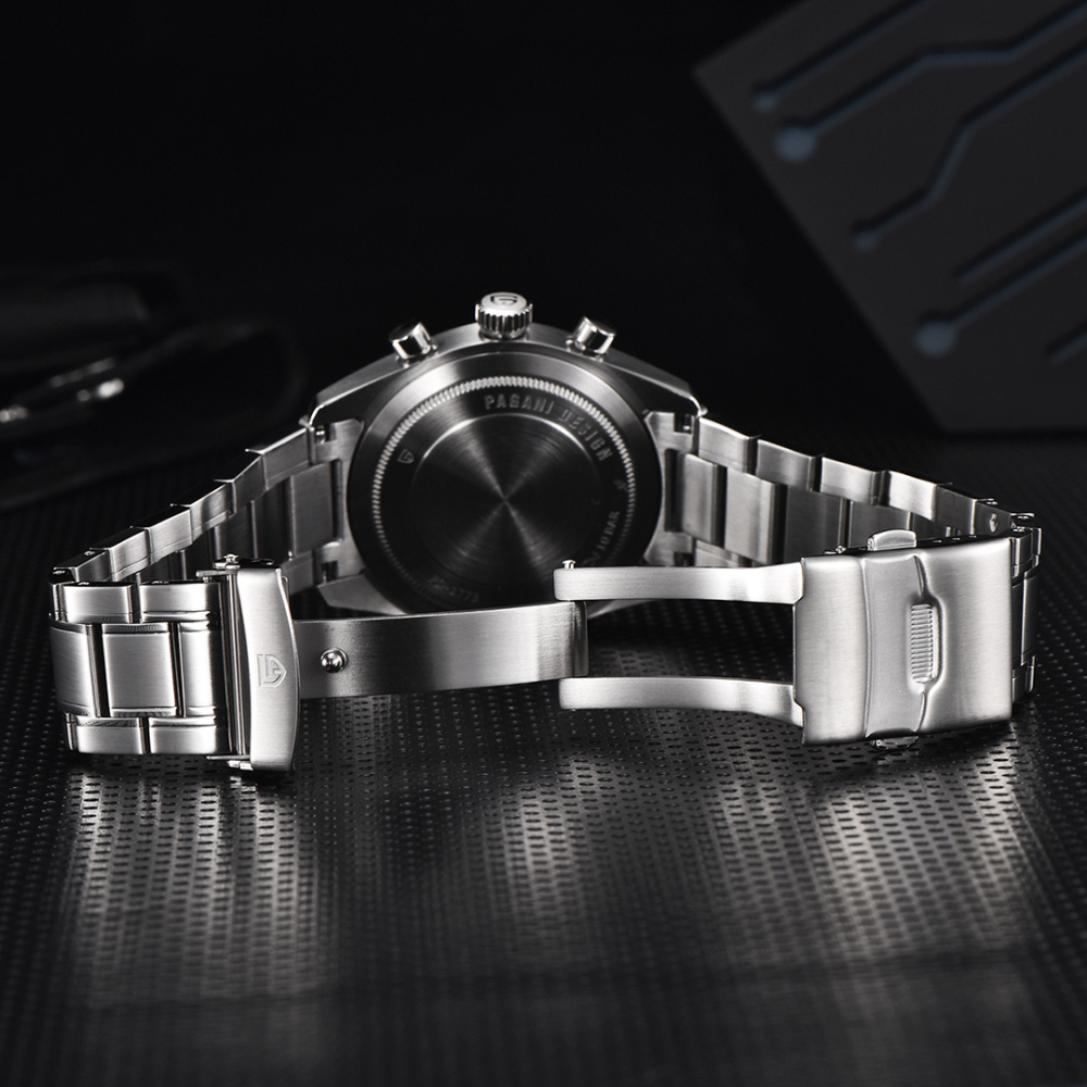 PAGANI DESIGN PD-1773 Men's Chronograph Quartz Watches 38MM Stainless Steel Elegant Sports Wristwatch VK63 Movet AR Sapphire Glass