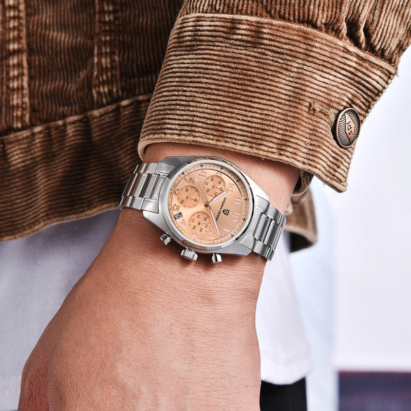 PAGANI DESIGN PD-1773 Men's Chronograph Quartz Watches 38MM Stainless Steel Elegant Sports Wristwatch VK63 Movet AR Sapphire Glass