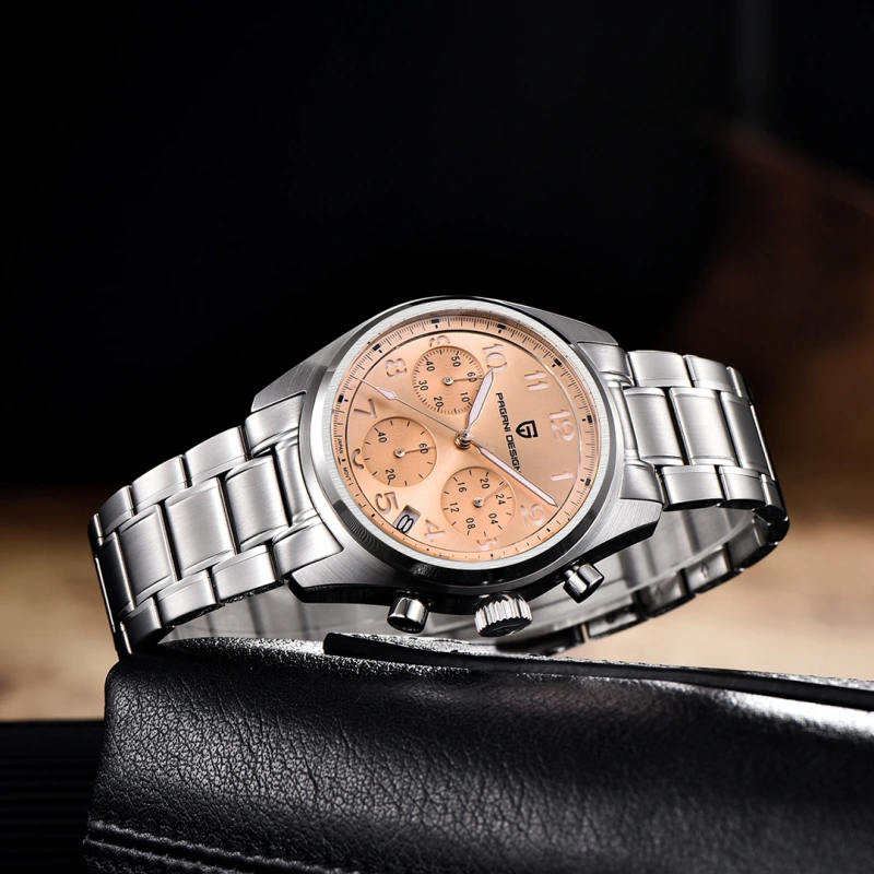 PAGANI DESIGN PD-1773 Men's Chronograph Quartz Watches 38MM Stainless Steel Elegant Sports Wristwatch VK63 Movet AR Sapphire Glass